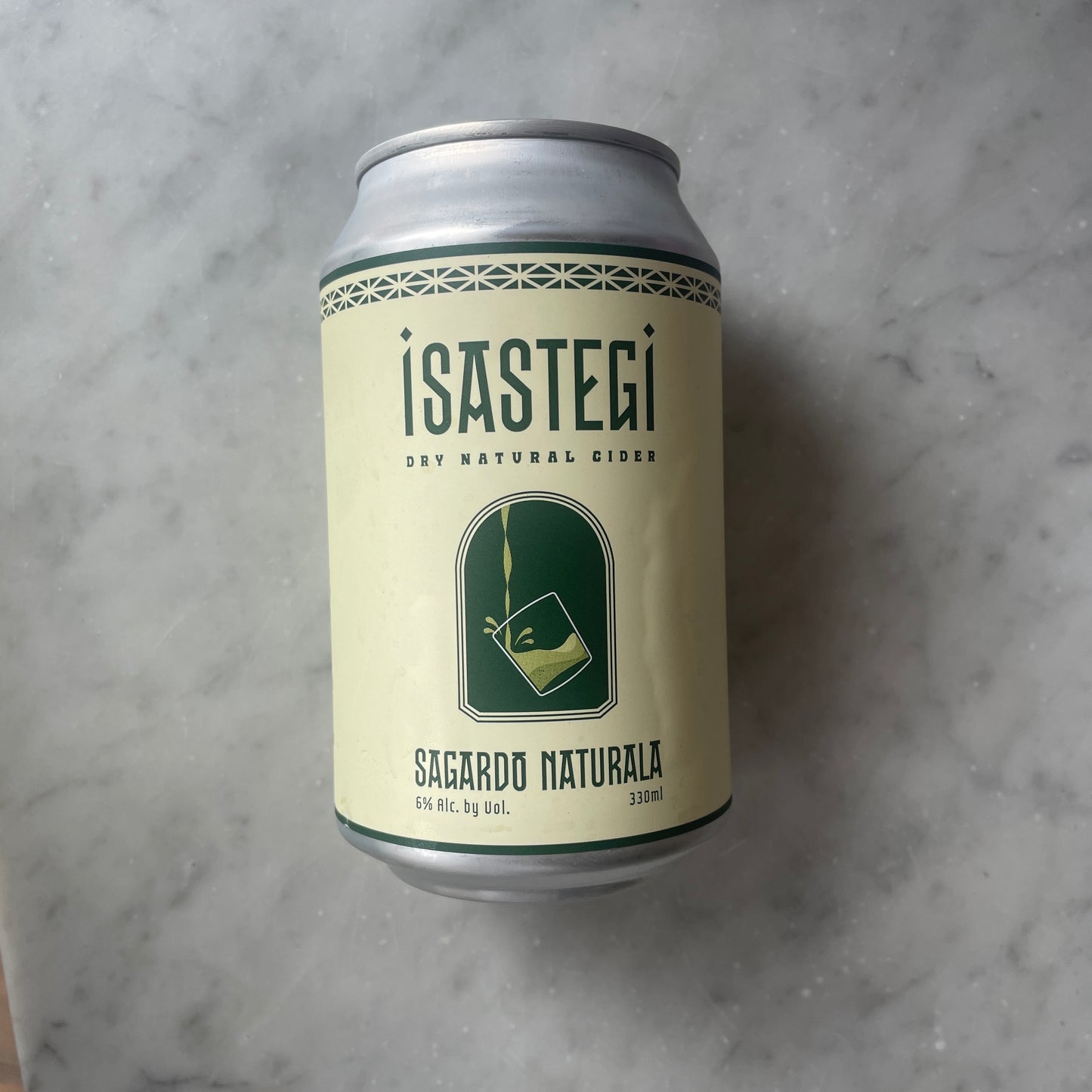 Can of Basque Cider by Isastegi